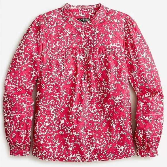 J.Crew Button-Front Ruffleneck Popover
In Blushing Meadow Size Small - Picture 4 of 11